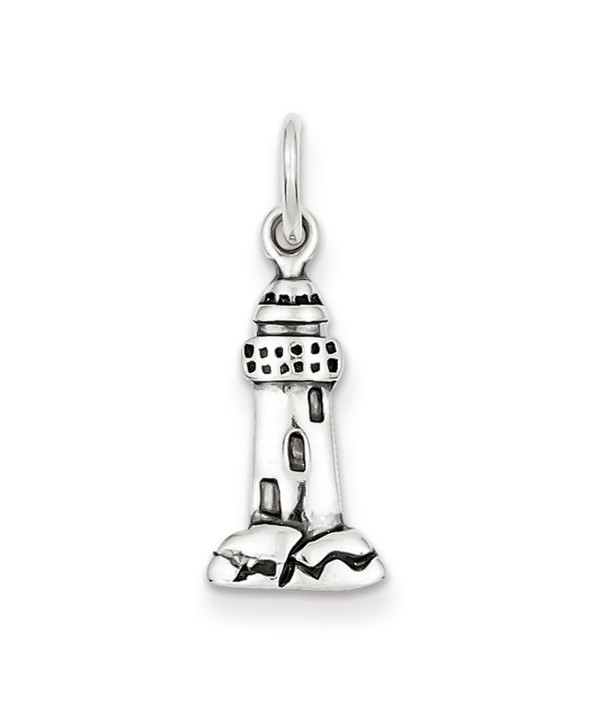 Sterling Silver Antiqued Lighthouse Charm