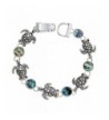 PammyJ Silvertone Abalone Bracelet Magnetic