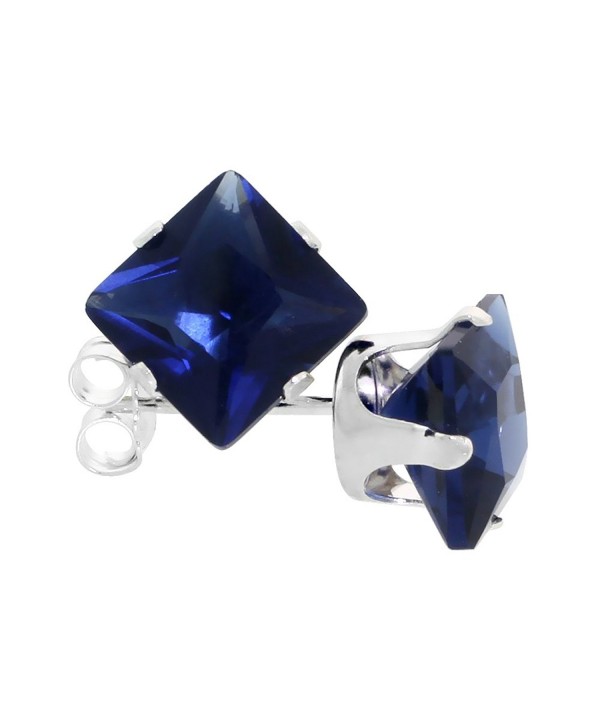 Sterling Silver Zirconia Sapphire Earrings