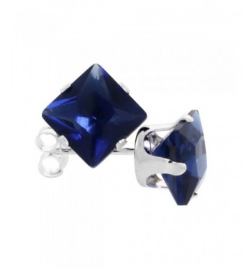 Sterling Silver Zirconia Sapphire Earrings