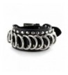 Black Leather Bracelet D Rings Studded