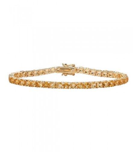 Genuine Yellow Citrine Gold Plated Bracelet