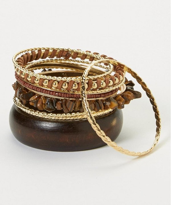 Lux Accessories Brown Bangle Bracelet