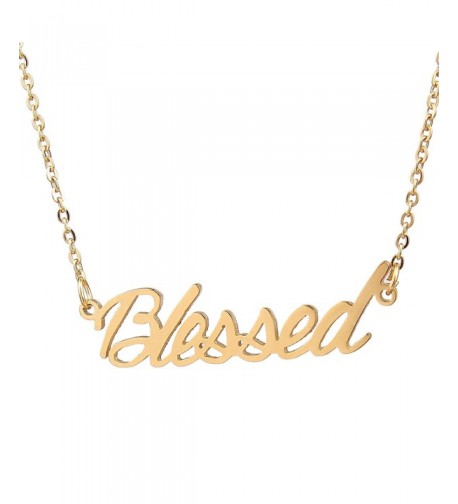 Blessed Personalized Necklace Gold Stainless