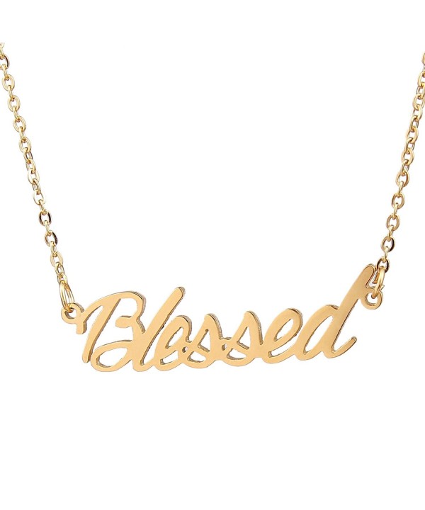 Blessed Personalized Necklace Gold Stainless
