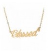 Blessed Personalized Necklace Gold Stainless