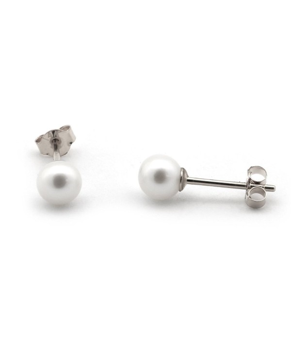 White 4 4 5 Freshwater Cultured Earrings