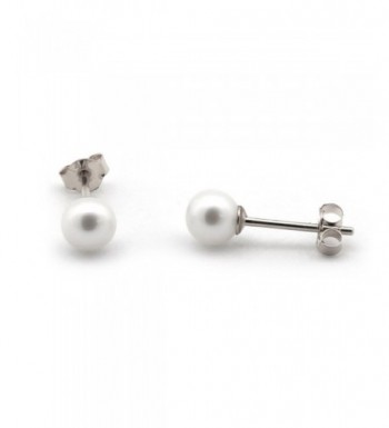 White 4 4 5 Freshwater Cultured Earrings