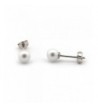 White 4 4 5 Freshwater Cultured Earrings