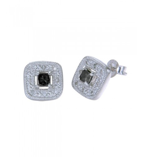 Sterling Silver Black Diamond Earrings