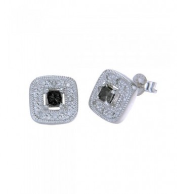 Sterling Silver Black Diamond Earrings