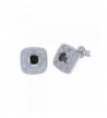 Sterling Silver Black Diamond Earrings