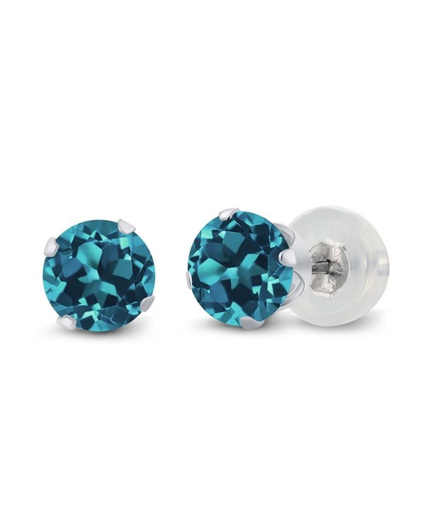 Round London Topaz 4 prong Earrings