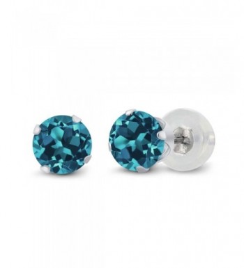 Round London Topaz 4 prong Earrings