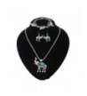 Paxuan Elephant Turquoise Necklace Earrings