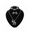 Paxuan Elephant Turquoise Necklace Earrings