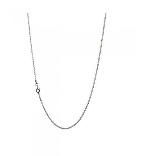 Sterling Spiga Wheat Chain Necklace Clasp RHODIUM