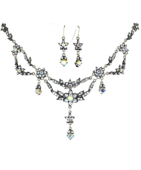 Exquisite Simulated Rhinestone Necklace Earring