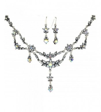 Exquisite Simulated Rhinestone Necklace Earring