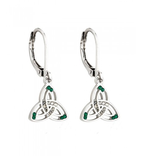 Earrings Rhodium Plated Crystal Ireland