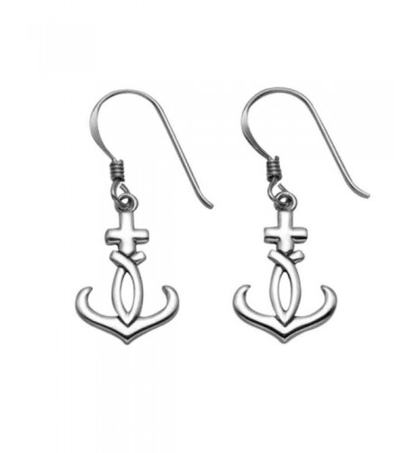 Sterling Silver Cross Anchor Earrings