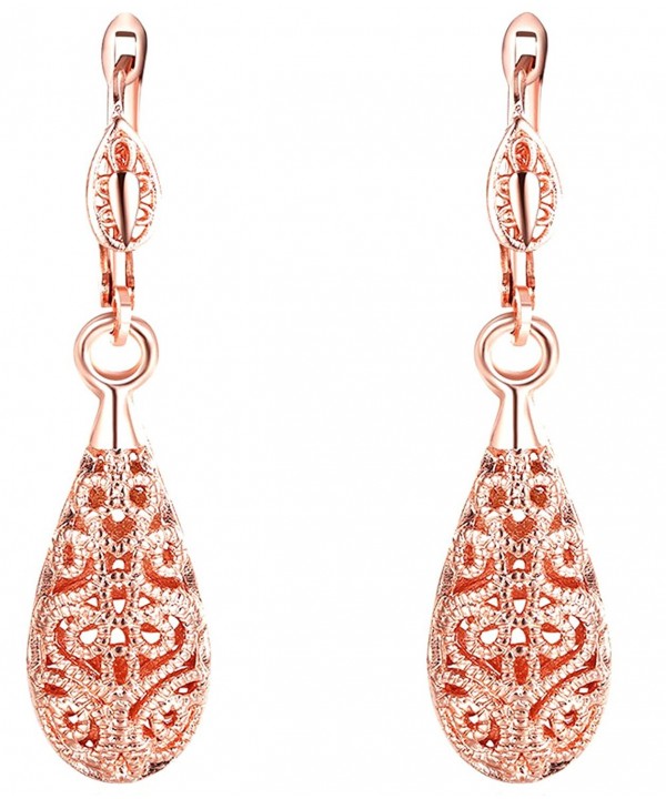 Teardrop Earrings Plated Hollow Dangles