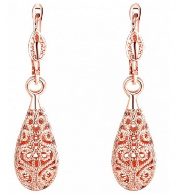 Teardrop Earrings Plated Hollow Dangles