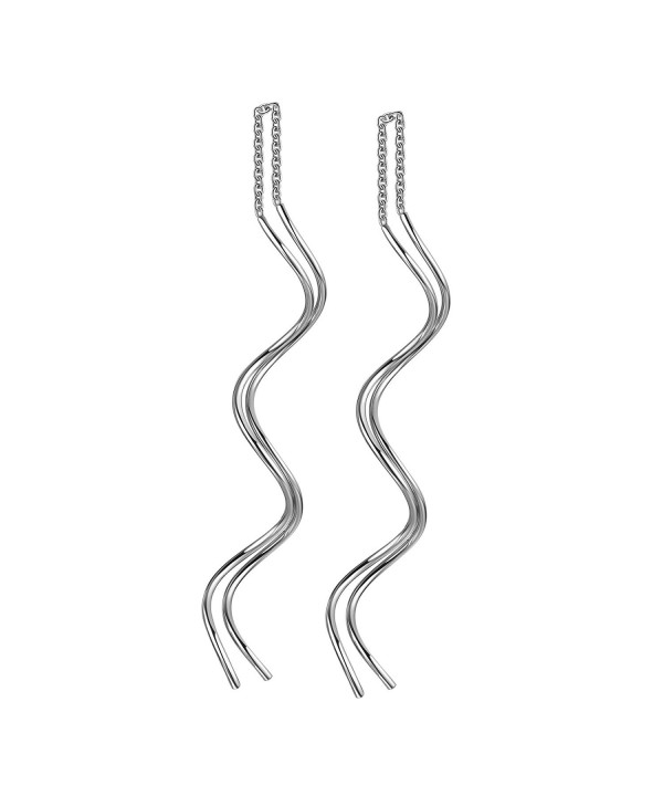 Yoursfs Corkscrew Threader Earrings Platinum