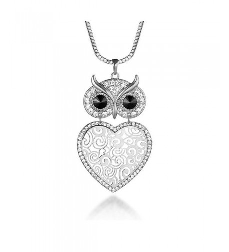 Pendant Necklace Rhinestone Silver Plated