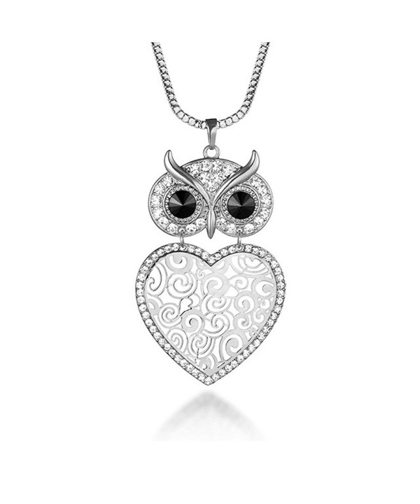 Pendant Necklace Rhinestone Silver Plated