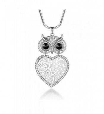 Pendant Necklace Rhinestone Silver Plated