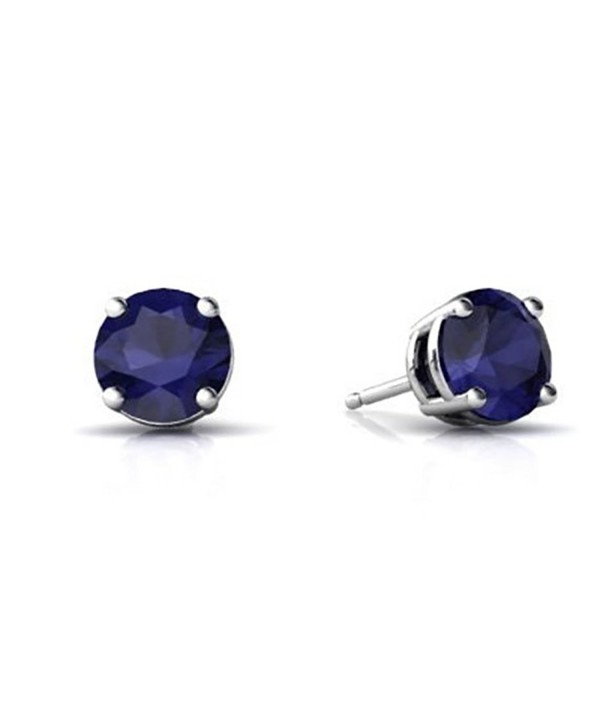 Earring Simulated Blue Sapphire Sterling