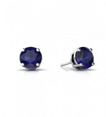 Earring Simulated Blue Sapphire Sterling