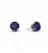 Earring Simulated Blue Sapphire Sterling
