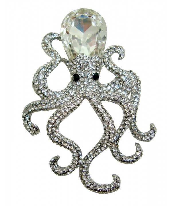 TTjewelry Octopus Pendant Austria Silver tone