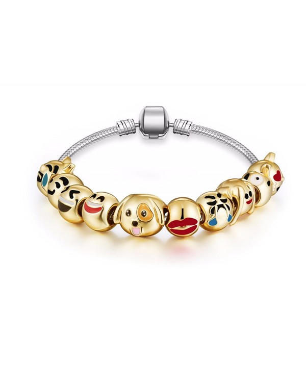 Faces Emoticon Charms Bracelet Interchangeable