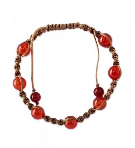 NOVICA Adjustable Shamballa Bracelet Chalcedony