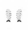 Sterling Silver Skeletal Fish Earrings