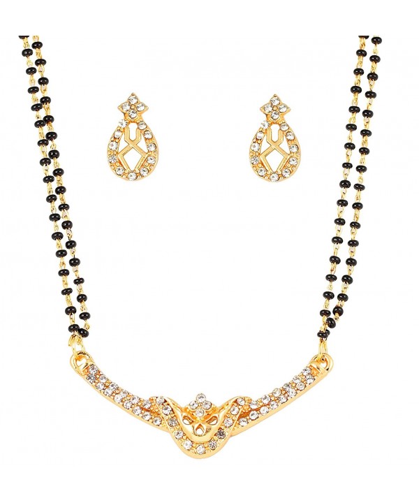 Touchstone bollywood rhinestones mangalsutra necklace