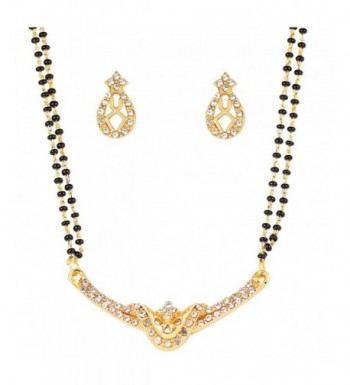 Touchstone bollywood rhinestones mangalsutra necklace