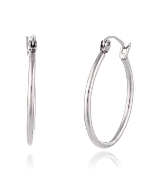 Thin Hoop Silver Tone Earrings