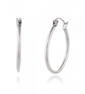 Thin Hoop Silver Tone Earrings