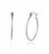 Thin Hoop Silver Tone Earrings