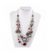 Crystal Colored Statement Necklace NK 10061 red