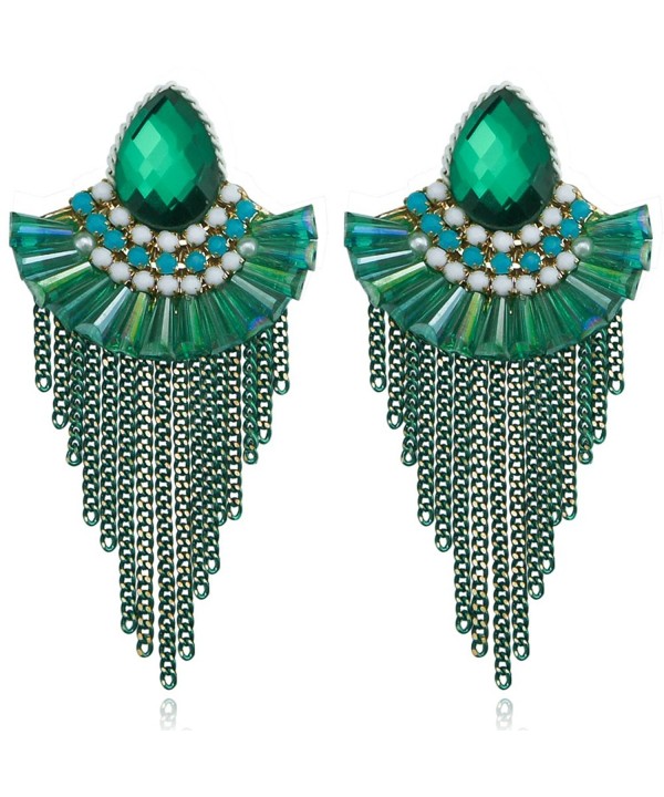 Vintage Teardrop Crystal Chandelier Earrings