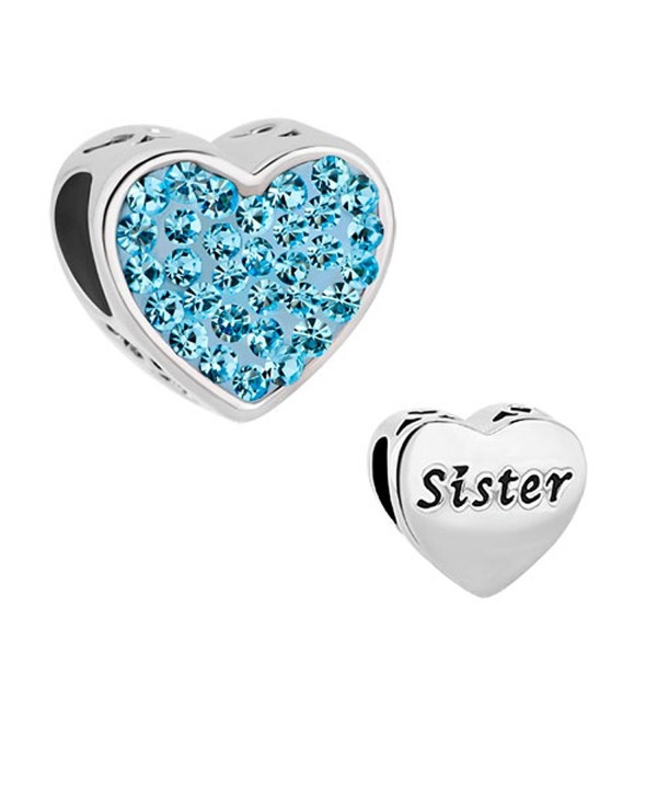 LovelyCharms Sister Heart Charm Bracelets