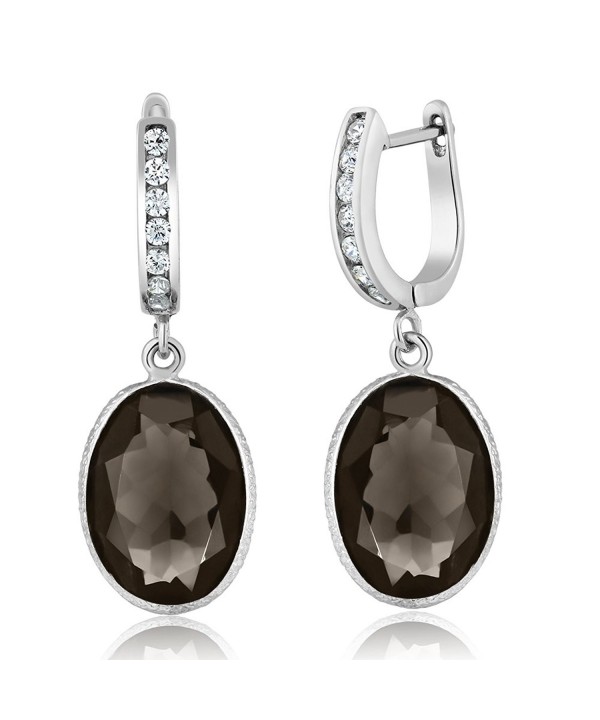 Smokey Quartz Gemstone Sterling Earrings