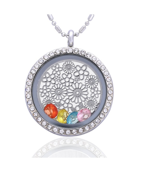 Flower Birthstone Crystal Necklace Friendship