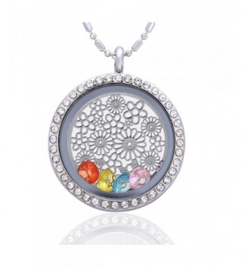 Flower Birthstone Crystal Necklace Friendship