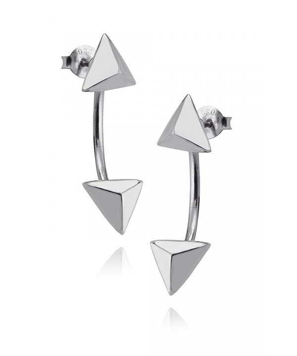 Sterling Silver Triangle Jacket Earrings